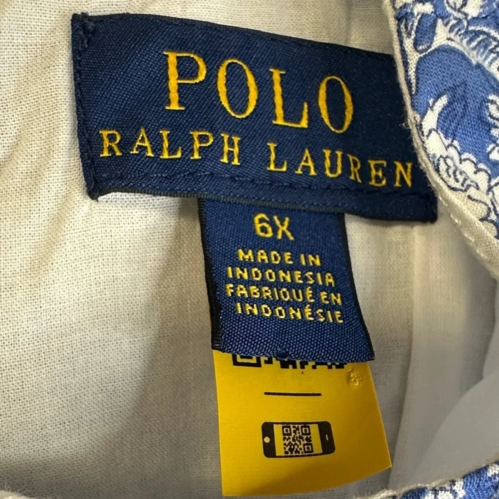 Polo Ralph Lauren Girls Floral Cotton Batiste Dress Size 6x EUC